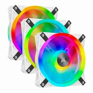 CORSAIR QL120 RGB White Triple Fan Kit (CO-9050104-WW) iCUE制御に対応した120mm 両面RGBファン ファン3個とLighting Node COREをセットにした標準モデルの商品画像