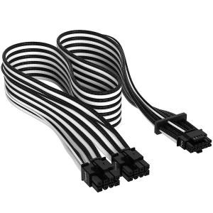 CORSAIR PCIe 5.0 12VHPWR PSU Individually Sleeved Cable Black/White (CP-8920333) CORSAIR製電源用 12VHPWRスリーブケーブルの商品画像
