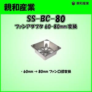 親和産業 SS-BC-80 CPUクーラー用6cm〜8cmファン変換 アダプタ 鋳造アルミ製 フィン付き｜3top