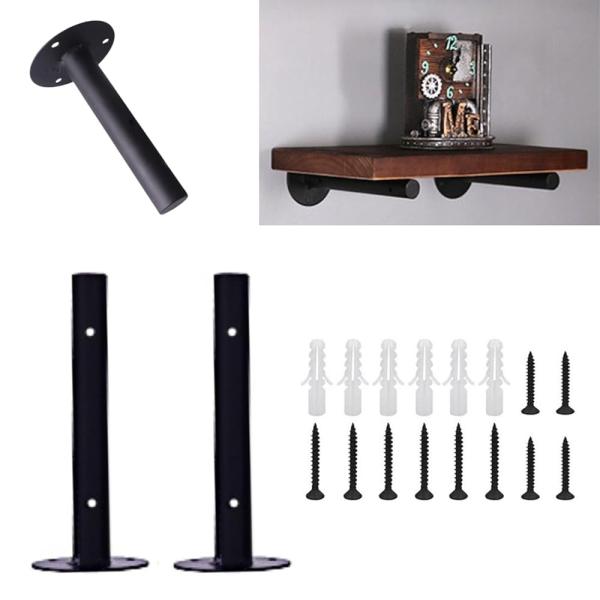 シンプル 棚受け 金具 ブラケット DIY ビス付 アンティーク調 インダストリアル ブラック SW...