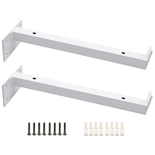 棚受 金具 白色 ブラケット DIY ホワイト 壁 シェルフ フック付 SW1785(30cm)2本...
