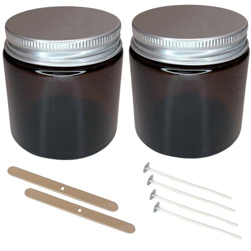 キャンドル ガラス 容器 アルミ 蓋付 ハンドメイド ツール キット ブラウン SW2239（モール...