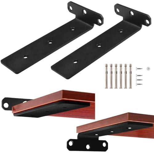 棚受け金具 隠し アイアン ブラケット L字型 目立たない 2way SW2246 (高耐荷重極厚5...