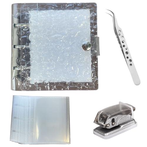 バインダー リングファイル トレカ シール帳 透明 ピンセット 穴あけパンチ リフィル付き MSW2...