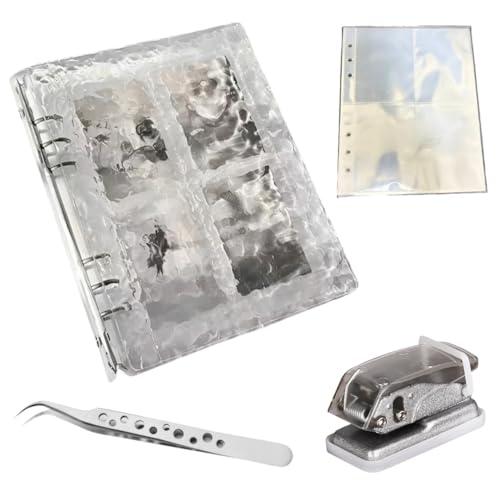 バインダー リングファイル トレカ シール帳 透明 ピンセット 穴あけパンチ リフィル付き MSW2...