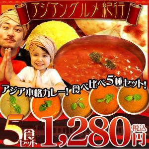 エスニックカレーセット　5食セット　セール　レトルトカレー　アジアカレー　タイカレー　インドカレー　メール便でお届けいたします