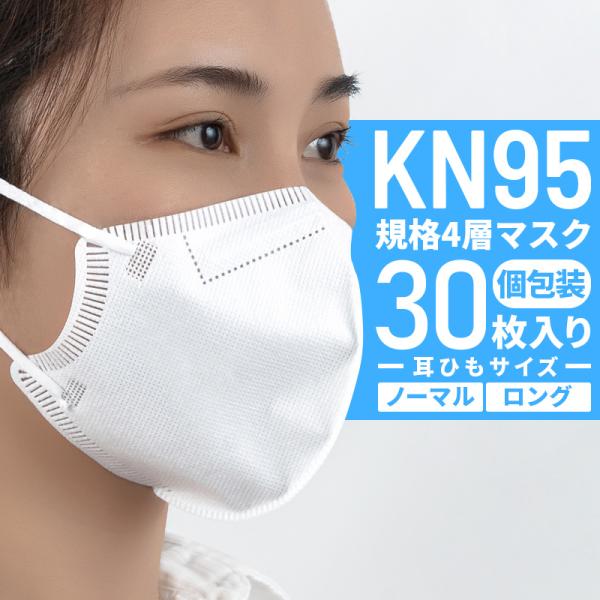 KN95 マスク 4層フィルター ノーズクリップ 立体構造 使い捨て 防塵 不織布 ふつうサイズ 大...