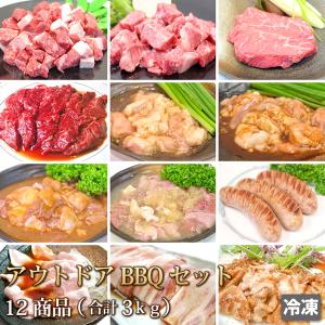 牛肉 豚肉 合計3kg アウトドアBBQセット 12種 肉 バーベキュー ステーキ 肉の日 お中元 お歳暮 ギフト ご贈答 お取り寄せ グルメ STEAK