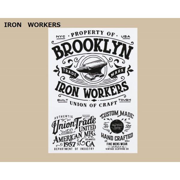 ウォールステッカー 鉄工作業員 ブルックリン 英文字 シール 黒色 アメリカン 組合 マーク SS