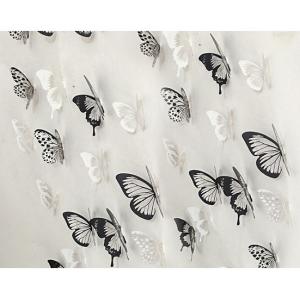 ウォールステッカー 3D蝶々 白黒 アゲハ 両面テープ付き 壁シール 華やか 立体感 家の装飾