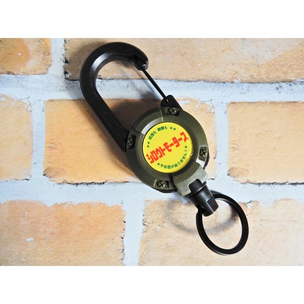4610ｍotors Carabiner Reel Key Ring Moss Green シロウト...