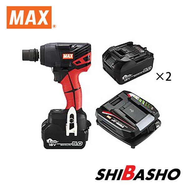 MAX マックス 充電式インパクトレンチ PJ-IW201-B2C 1850A 電池パック2個 充電...