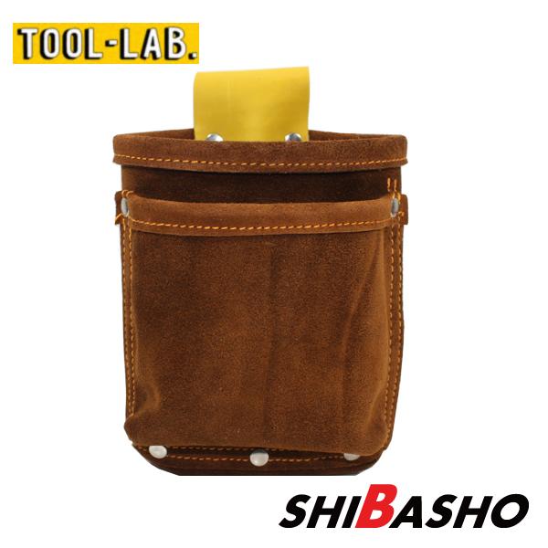 TOOL-LAB. ベロア革 ビス袋 S ブラウン