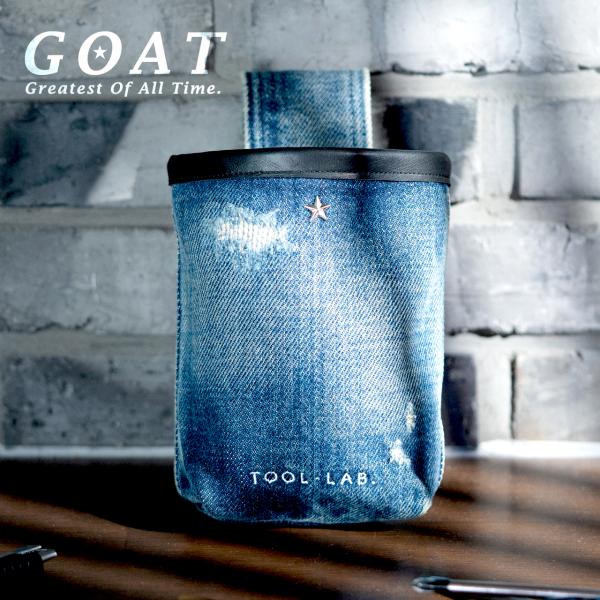 セール中 TOOL-LAB. デニム ワーク ポケット "GOAT ゴート " ダメージ加工 小物入...