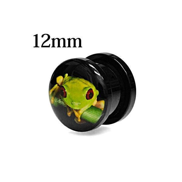 ボディピアス 12mm アクリル ピクチャーフロッグプラグ / トンネル 12ミリ カラフル 拡張 ...