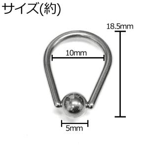 ボディピアス 14G 梨型キャプティブリング ...の詳細画像1