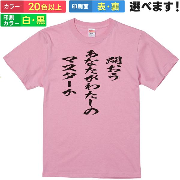 問おうあなたがわたしのマスターか おもしろTシャツ 無地 メンズ レディース キッズ 半袖Tシャツ ...