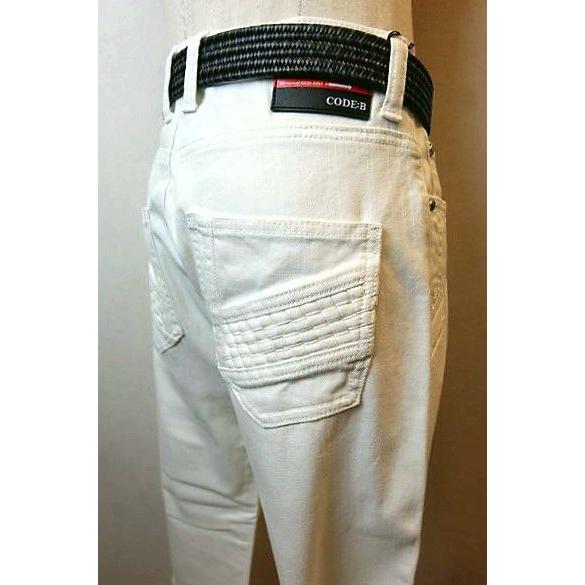 セール３０％ＯＦＦ コードビー CODE:B ジーンズ ホワイト オールシーズン定番品 ストレッチデ...