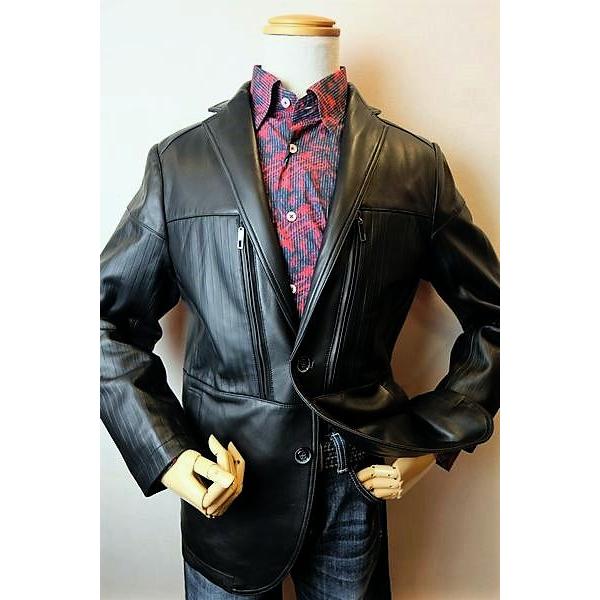 セール３５％ＯＦＦ コードビー CODE:B レザージャケット ブラック 秋冬アウトレット現品限り品...