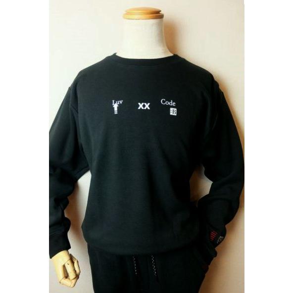 セール３５％ＯＦＦ コードビー CODE:B トレーナー ブラック 秋冬新作 裏ボアボンディング加工...