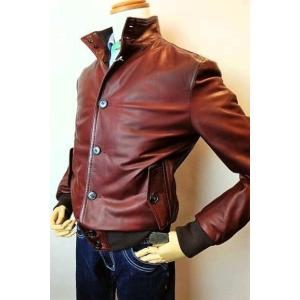 セール35％OFF PRANDI レザーダウンジャケット ボルドー