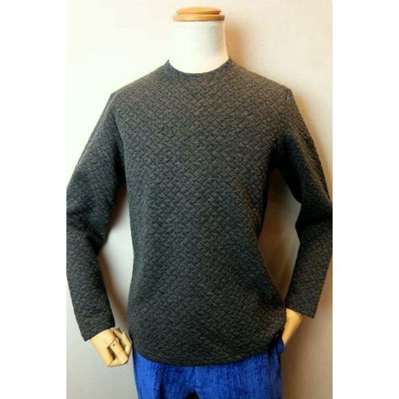 セール３５％ＯＦＦ コードビー CODE:B ロングＴシャツ グレー 秋冬新作 カットソー ジャガー...