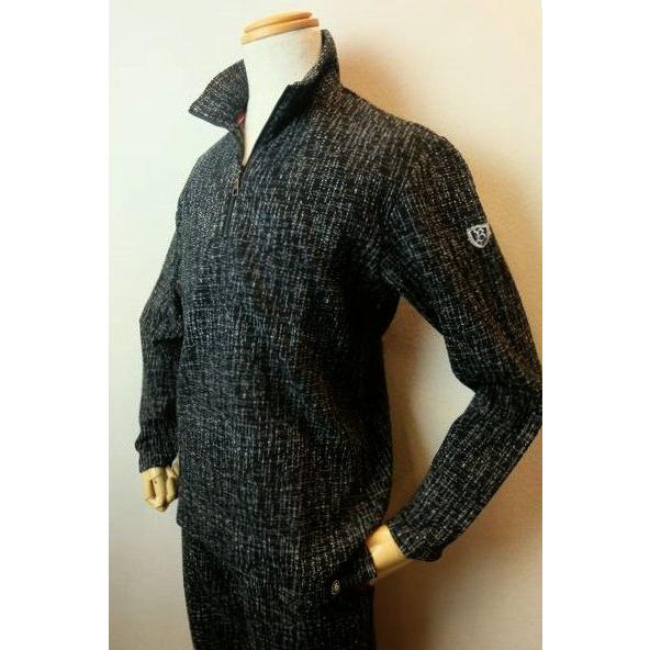 コードビー CODE:B カットソー ブラック 秋冬新作 ロングＴシャツ トレーナー ジャガード織り...