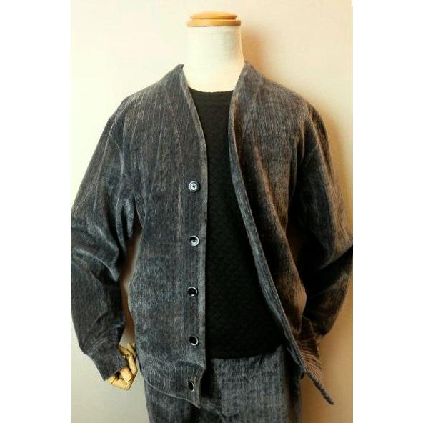 セール３０％ＯＦＦ コードビー CODE:B  カーディガン グレー 秋冬新作 ベロア生地 カットソ...