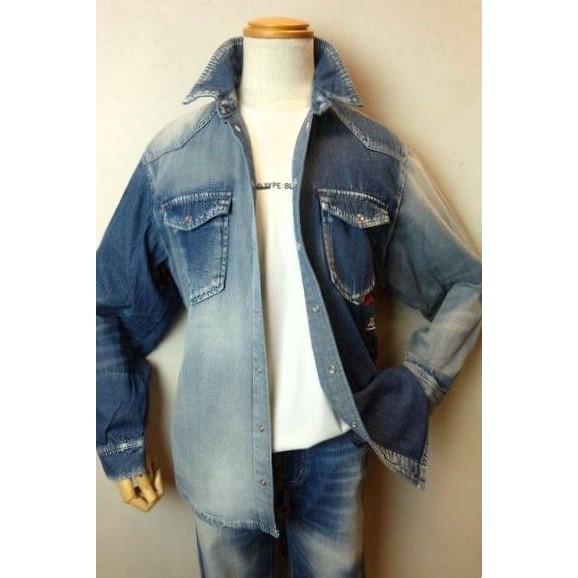 コードビー CODE:B デニムシャツ ブルー 春夏新作 カジュアルシャツ オーバーシャツ バラシ ...