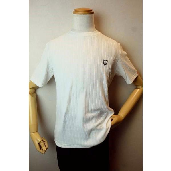 コードビー CODE:B 半袖Ｔシャツ ホワイト 春夏新作 カットソー パイル針抜き バラシ メンズ...