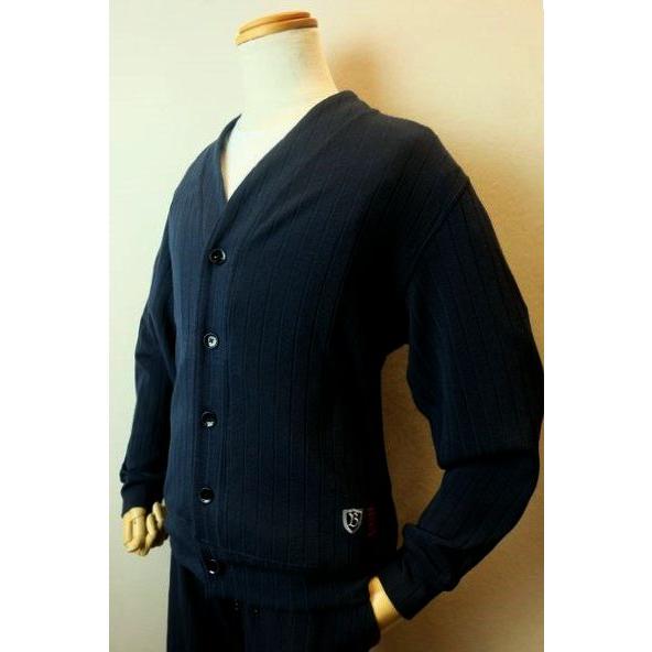 コードビー CODE:B  カーディガン ネイビー 春夏新作 パイル針抜き生地 バラシ メンズウェア