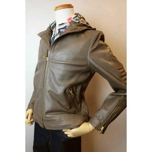 セール35％OFF PRANDI レザーダウンジャケット ボルドー