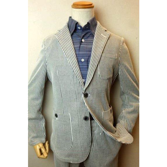 コードビー CODE:B ジャケット ホワイト 春夏新作 ストライプジャガード織り生地 バラシ メン...