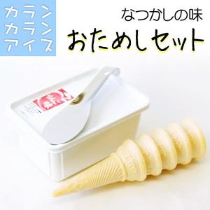 カランカラン アイス おためし セット (パックアイス1種類＆コーン5個＆ヘラ付) アイスセット アイスクリームコーン アイス アイスクリーム コーン
