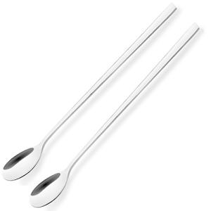 AOOSY スプーン2本セット22.5cm 18/8ステンレス高品質鋼製スプーン アイスコーヒー用ロングスプーン お茶 マドラー アイスクリーム ヨー