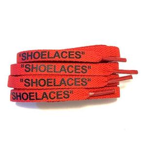 KICKSROCK CLASSIC FLATSHOELACES (140cm レッド （FLAT） （ブラックロゴ）)の商品画像