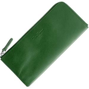 [Dom Teporna Italy] グリーン 財布 本革 イタリアンレザー L字ファスナー 大容量なのに薄い 緑 長財布 スリム メンズ レディーの商品画像