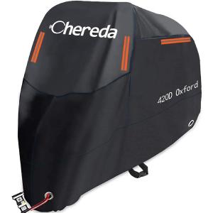 (黒-265*105*125cm)[進化型]バイクカバー バイク車体カバー Chereda 原付カバー 高品質 420D厚手 耐熱の厚い生地 超撥水塗
