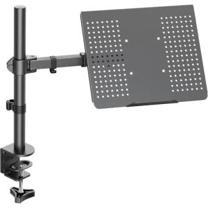 ErGear ノートパソコンアーム 耐荷重10kg ノートPCトレー付きモニターアーム 15.6インチまで対応 高さ・角度調節可能 ノートpcスタンド クランプ式 グロメット式