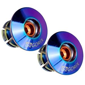 GORIX(ゴリックス)エンドキャップ ロードバイク 自転車 ねじ式 固定タイプ CNC バーエンドキャップ オイルスリック 虹色 バーエンドプラグ (GX-ZZCAP) おしゃれ