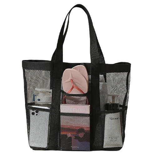 [BLOOPIC] ビーチバッグ プールバッグ メッシュ 大容量 防水 折り畳み可能 ビーチ/ショッ...