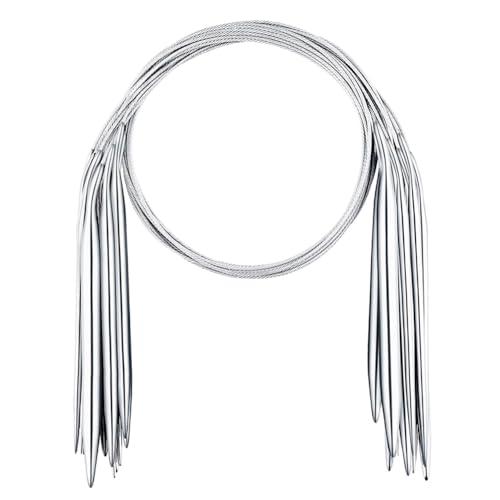 LOYELEY 輪針 編み針 全長80cm 編み棒 手あみ針 8サイズ 2mm-8mm 棒針 ミニ輪...