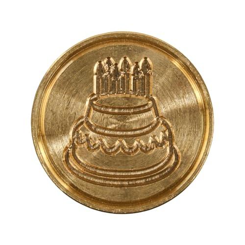 エルバン シーリングスタンプ 替えスタンプ モチーフ  バースデイケーキ  直径24mm 真鍮 フラ...