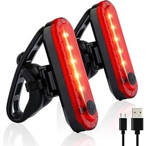 Volcano Eye 自転車 テールライト 2個セット USB充電LEDライト 防水点滅サイクルライト 4点灯モード セーフティーライト 夜間走行の視認性をアピール 簡単装着