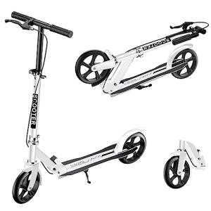 中古　キックボード　ハンドブレーキ　スタンド付き ハンドブレーキ付き 145mmキックスクーター（レッド）折りたたみ