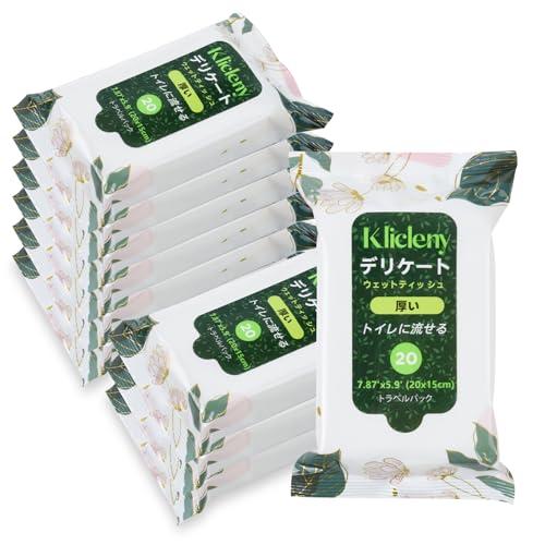 Klicleny トイレに流せる ウェットティッシュ 純水99% ノンアルコール 無香料 流せるウェ...