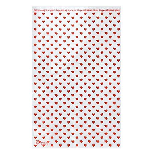 ヘッズ(Heads) 日本製 ラッピングバッグ OPP袋 ハートレッド レッド W140*H220m...