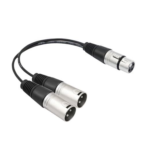 キャノンケーブル, xlr ケーブル 分岐 30cm 3ピン Y型 マイクケーブル XLR (メス)...