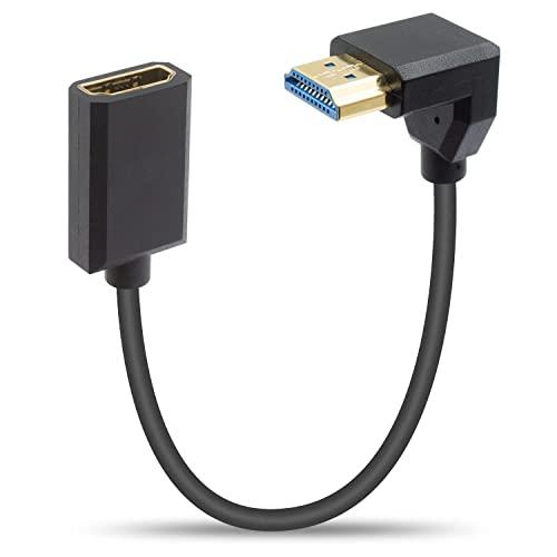 Duttek 8K 90度 HDMI延長ケーブル 48Gbps、L字型HDMI 2.1ケーブル、下向...