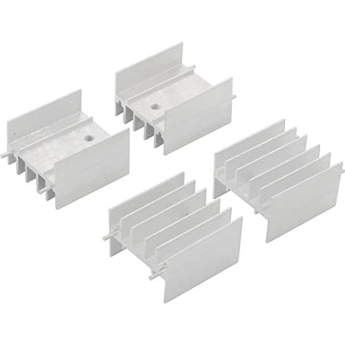 オーディオファン 小型ヒートシンク アルミ製 約 23mm*24.5mm*16mm シルバー 4点セ...